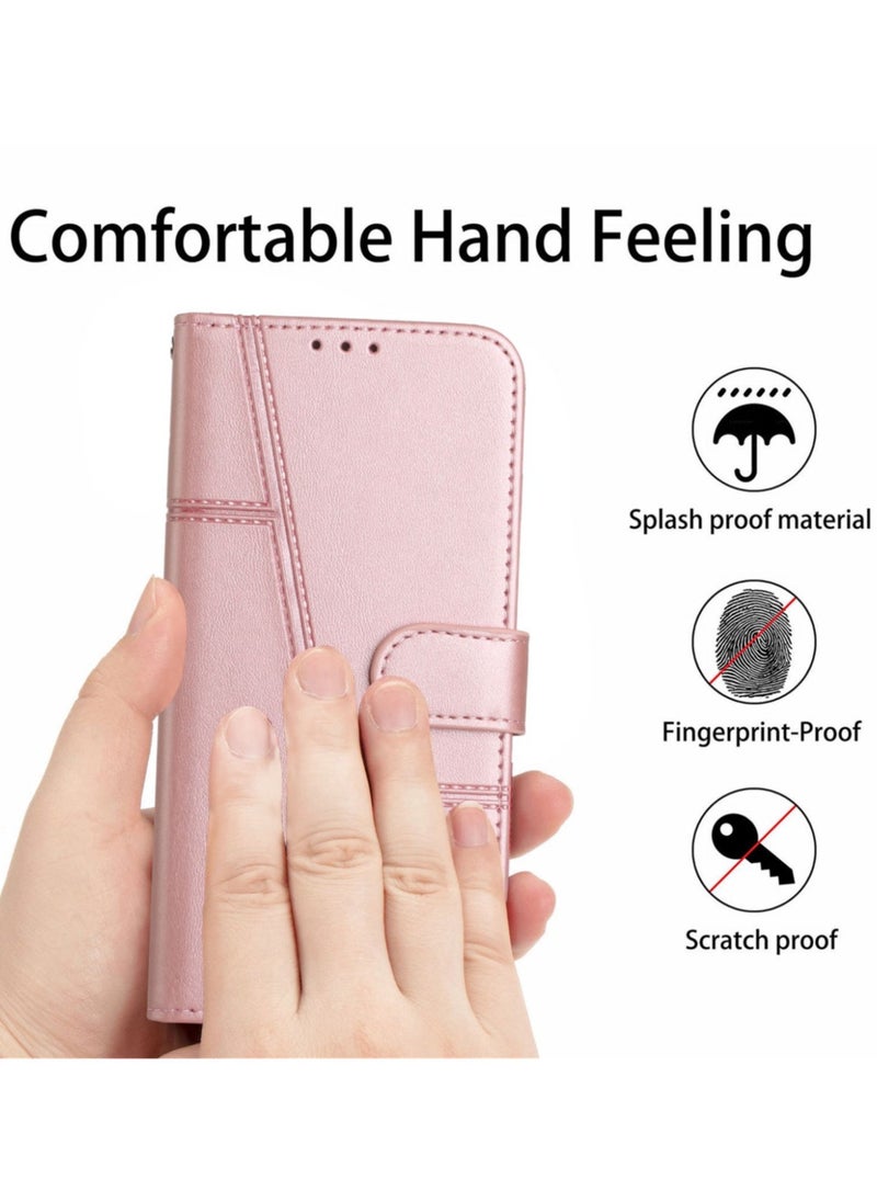 Tecno Spark Go 2024 Case,Premium Tecno Spark Go 2024 Leather Wallet Cover with Card Holder Kickstand Magnetic Closure Flip Folio Case for Tecno Spark Go 2024,Pink