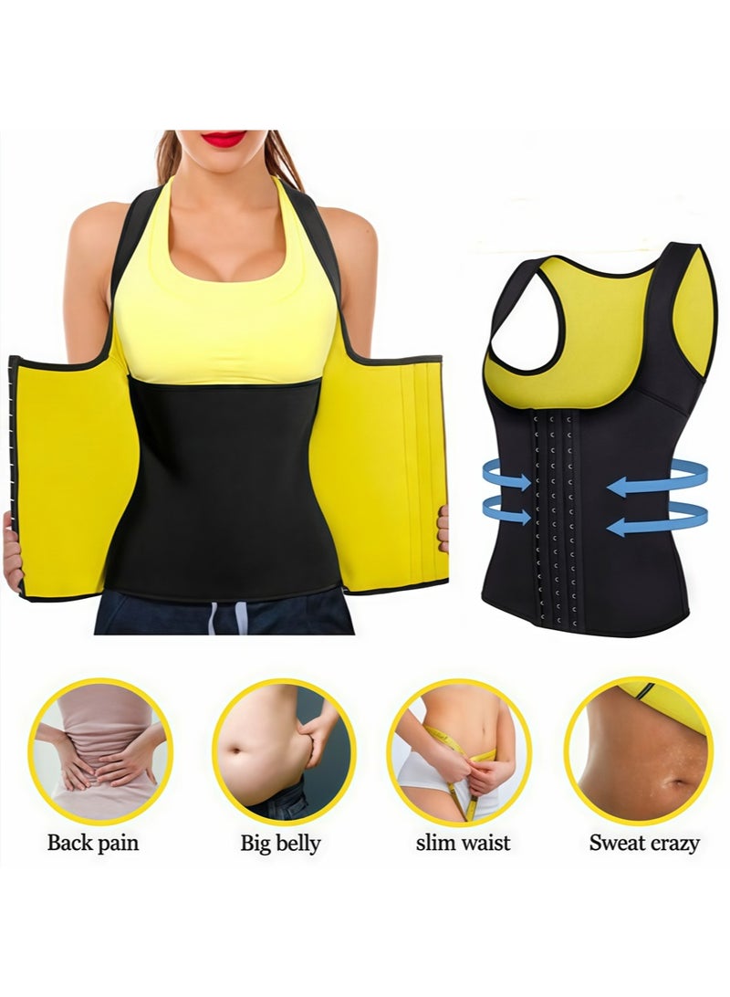 مشد خصر قابل للتعديل للنساء، حزام تنحيف مع ضمادة ساونا للبطن، مشد خصر مع حزام ضغط لتشكيل البطن، مشد خصر مقاس L - Image 1