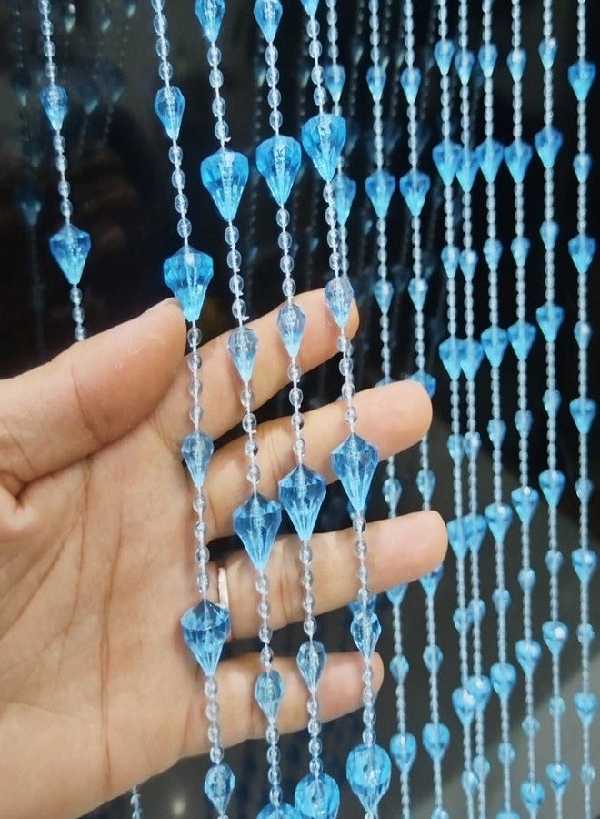 ave split Beaded Curtain Doorways Acrylic Hanging Door Beads String Curtains Tassel Room Divider Screen Decor for Doorway Window Living Room Wedding 053dzs (Dark Blue) - Image 3
