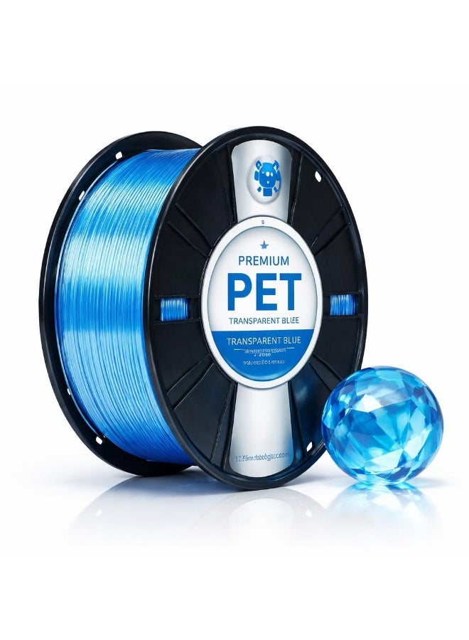robotgcc PET Transparent Blue 3D Printer Filament 1.75mm Crystal Clear Blue Printing Material High Strength Low Moisture Durable FDM Filament for Functional Parts Engineering Prototypes Decorative Models and Creative Manufacturing - Image 2