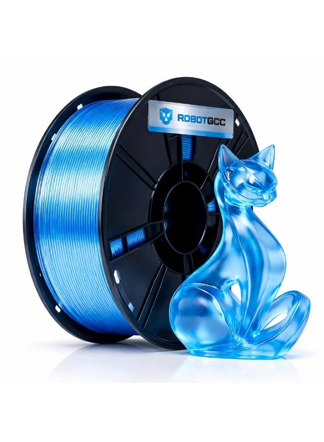 robotgcc PET Transparent Blue 3D Printer Filament 1.75mm Crystal Clear Blue Printing Material High Strength Low Moisture Durable FDM Filament for Functional Parts Engineering Prototypes Decorative Models and Creative Manufacturing - Image 1