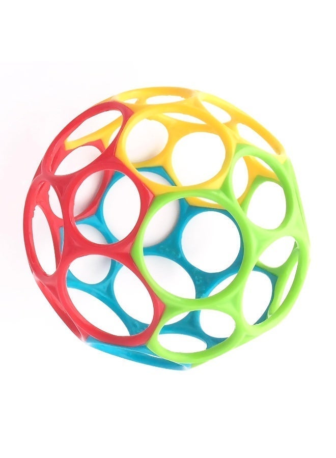 Halamodo كرة التحكم السهل الكلاسيكية، لعبة أطفال حديثي الولادة ورضع خالية من BPA، ناعمة ومرونة، كرة ناعمة لأسنان الرضع، كرة للمس والمضغ، مصممة ليدات صغيرة للإمساك والمضغ، 9.5 × 9.5 سم - Image 1