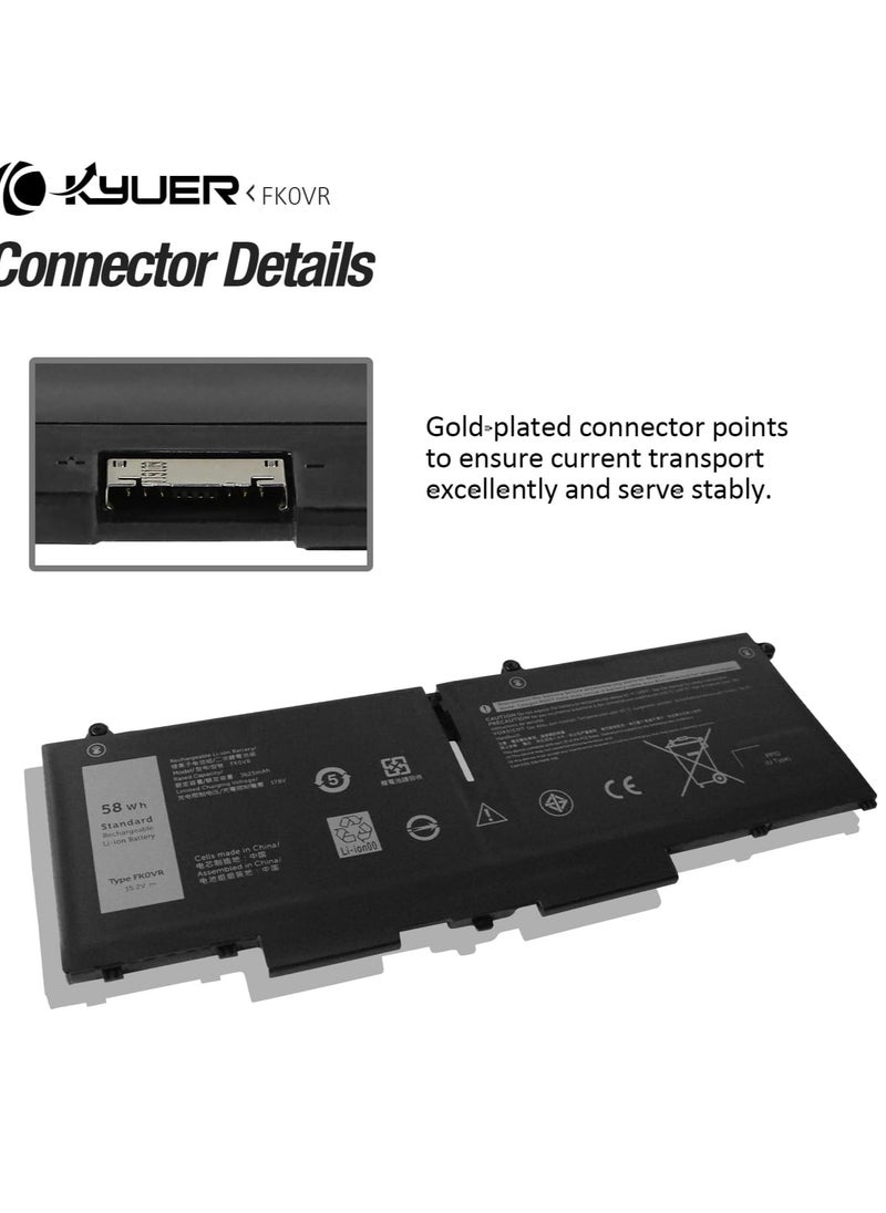 Generic 58Wh FK0VR 07KRV 293F1 Battery for Dell Latitude 15 5530 7530 13 7330 14 5430 7430, 2-in-1 Precision 3570 Mobile Workstation Series P133G P134G P1388 G G P138 G P138G P139G P139G002 P138G002  - Image 5