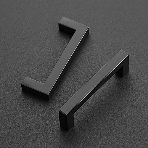 Ravinte 10 Pack Black Cabinet Pulls 3-3/4 Inch Square Cabinet Handles Matte Black Kitchen Hardware for Cabinet Drawer Pulls Come with Screwdriver - Image 2