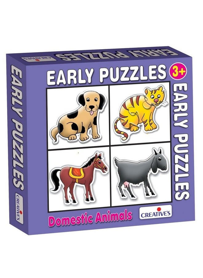 Creative's Creative Educational Aids P. Ltd. - Early Puzzles - Domestic Animals, Children, Magenta  - Image 1