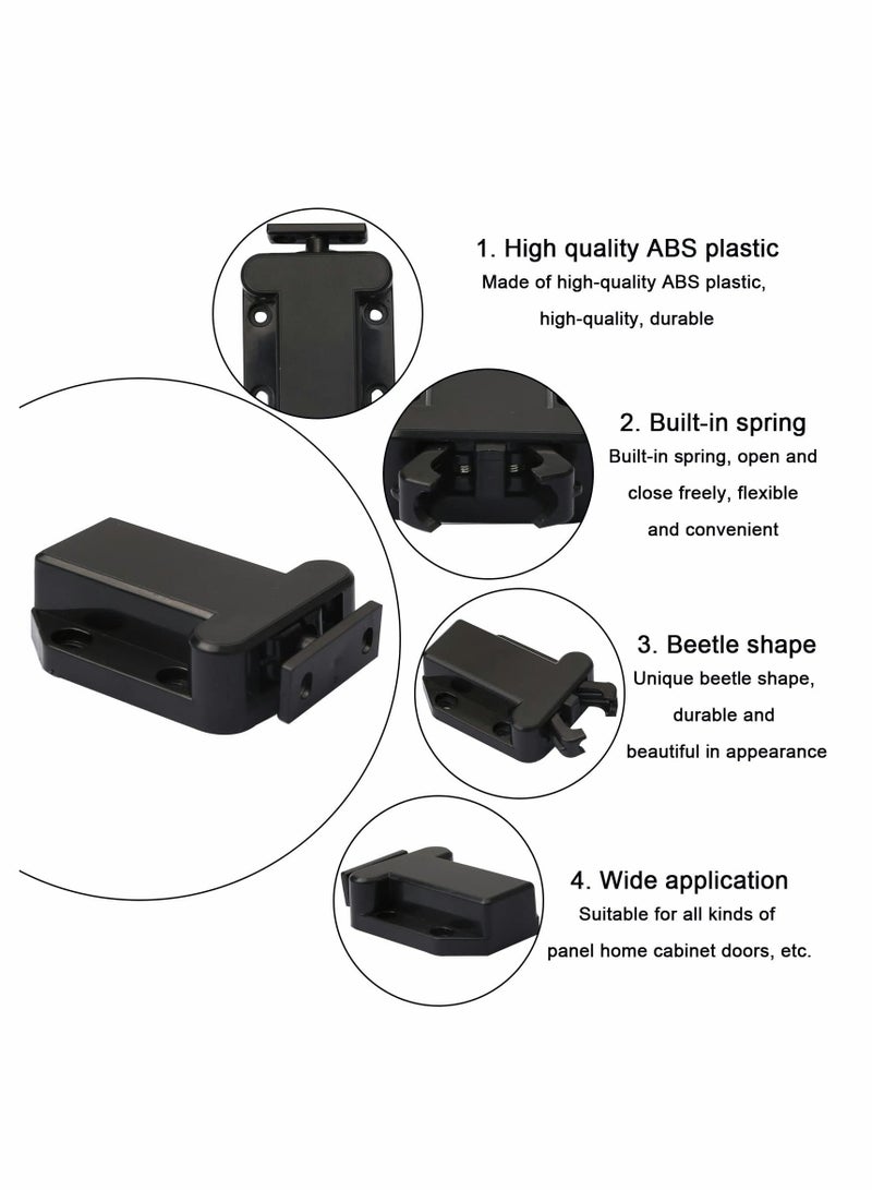 Touch Release Catch Latch, Black Push To Open Catch Lock With Automatic Pop-up Function Cabinet Lock, ABS Push Latch For Cupboard And Drawer - Image 5