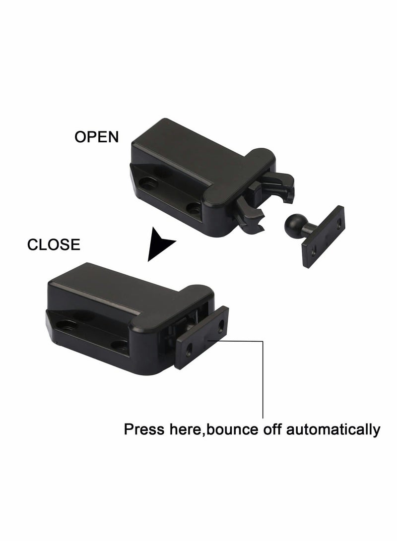Touch Release Catch Latch, Black Push To Open Catch Lock With Automatic Pop-up Function Cabinet Lock, ABS Push Latch For Cupboard And Drawer - Image 4