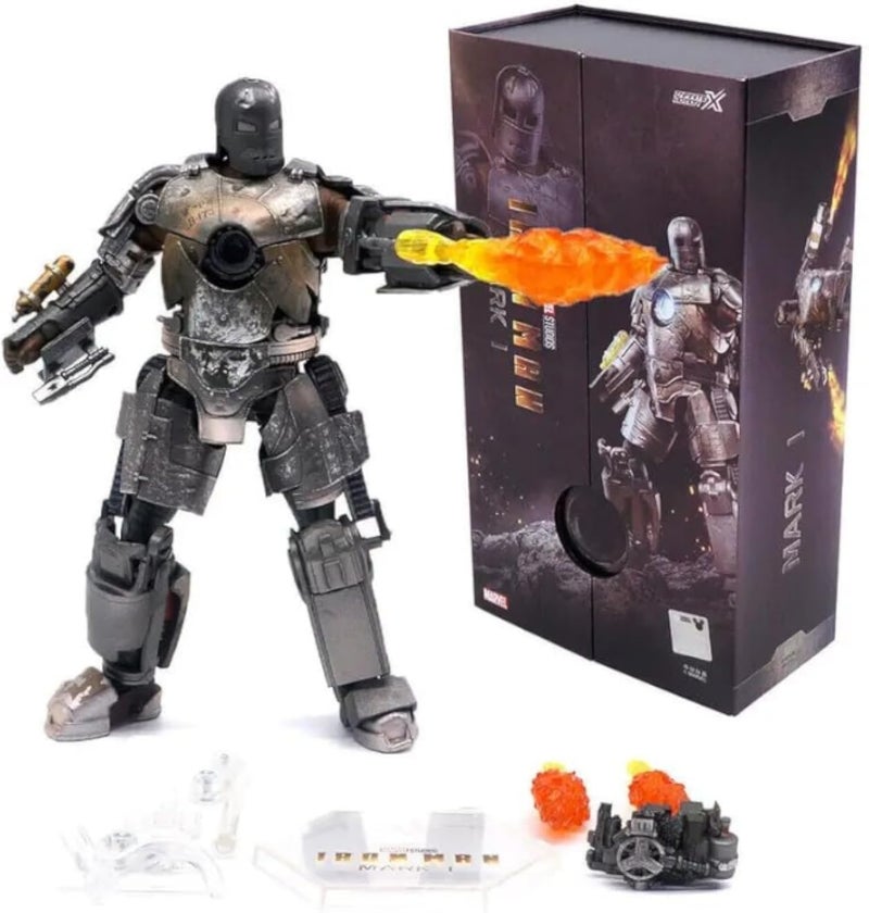 Marvel 1:10 Scale Iron Man Mark 1 Action Figure with Light, Grey