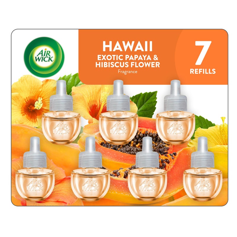 Air Wick Plug in Scented Oil Refill, 7 ct, Hawaii, Air Freshener, Essential Oils - Image 1