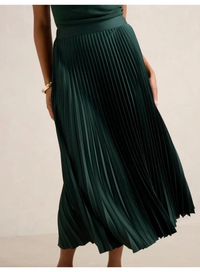 Forever New  Estelle Satin Pleated Midi for Women | Best Price UAE
