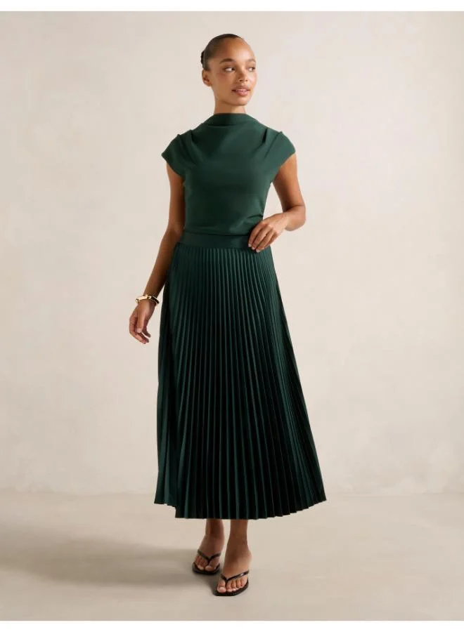 Forever New  Estelle Satin Pleated Midi for Women | Best Price UAE