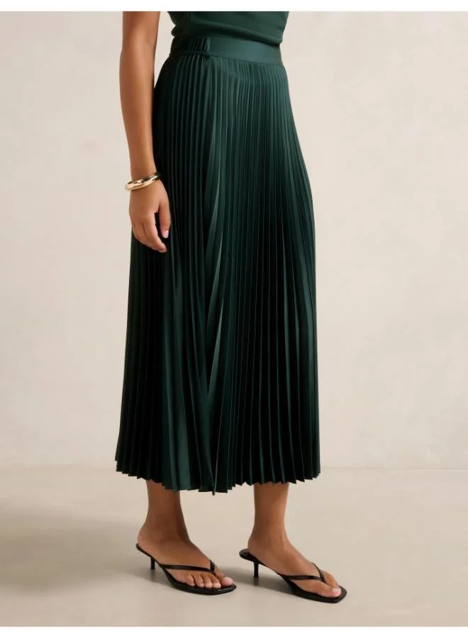 Forever New  Estelle Satin Pleated Midi for Women | Best Price UAE