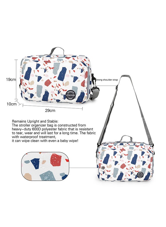 Little Story Baby Diaper Changing Clutch Kit With Detachable Shoulder Strap - Geo White - Image 3