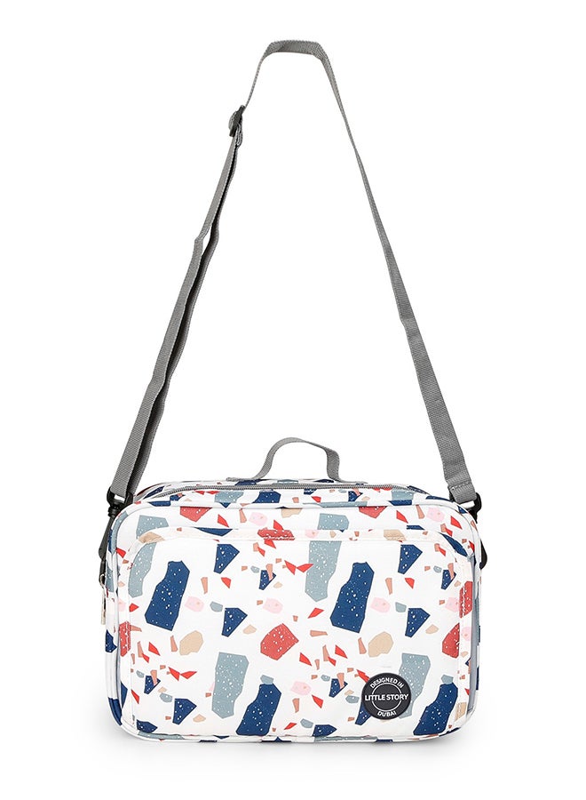 Little Story Baby Diaper Changing Clutch Kit With Detachable Shoulder Strap - Geo White - Image 2