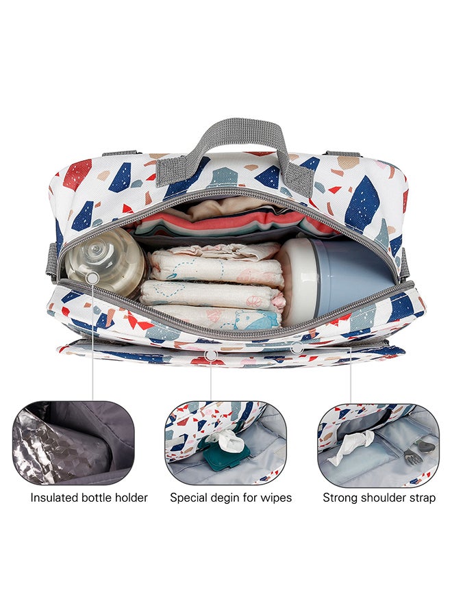 Little Story Baby Diaper Changing Clutch Kit With Detachable Shoulder Strap - Geo White - Image 4