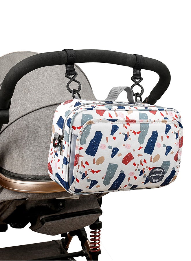 Little Story Baby Diaper Changing Clutch Kit With Detachable Shoulder Strap - Geo White - Image 5