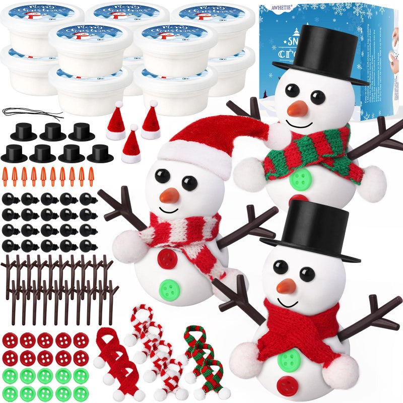 AWHETIE 10 Pack Stocking Stuffers for KidsChristmas Crafts for Kids BulkBuild a Snowman Crafts Kit Modeling ClayChristmas Stocking Stuffers Gifts Activities for Boys Girls - Image 3