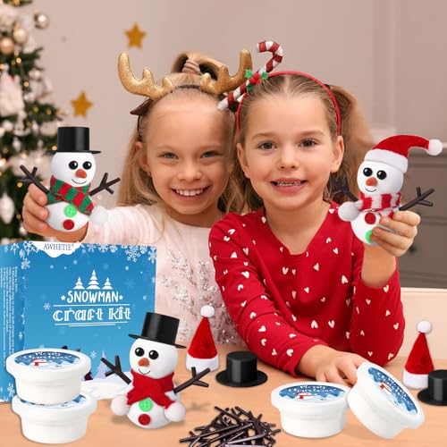 AWHETIE 10 Pack Stocking Stuffers for KidsChristmas Crafts for Kids BulkBuild a Snowman Crafts Kit Modeling ClayChristmas Stocking Stuffers Gifts Activities for Boys Girls - Image 5