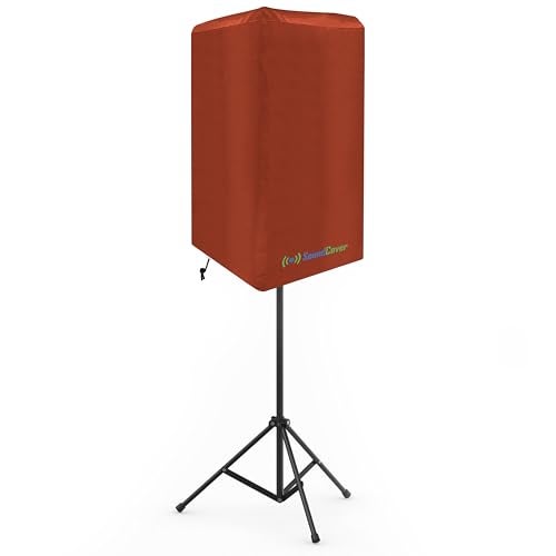 SoundCover 12-Inch PA/DJ Speaker Cover – Brown 420D Polyester with Silver UV50 Coating – Water-Resistant, Protective Bag for Stand-Mounted Powered Speakers – Lightweight, Open-Bottom Design (Single Cover) - Image 1