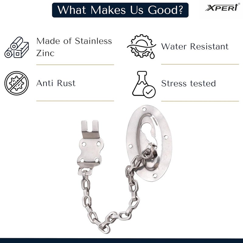 Xpert Door Chain - SSDC 711 (SS) by , 1 Pc, Works with Chain Lock for Door, and Door Lock, Goes Door Locks for Main Door, Door Chain Lock for Main Door, and Safety Lock for Door - Image 3