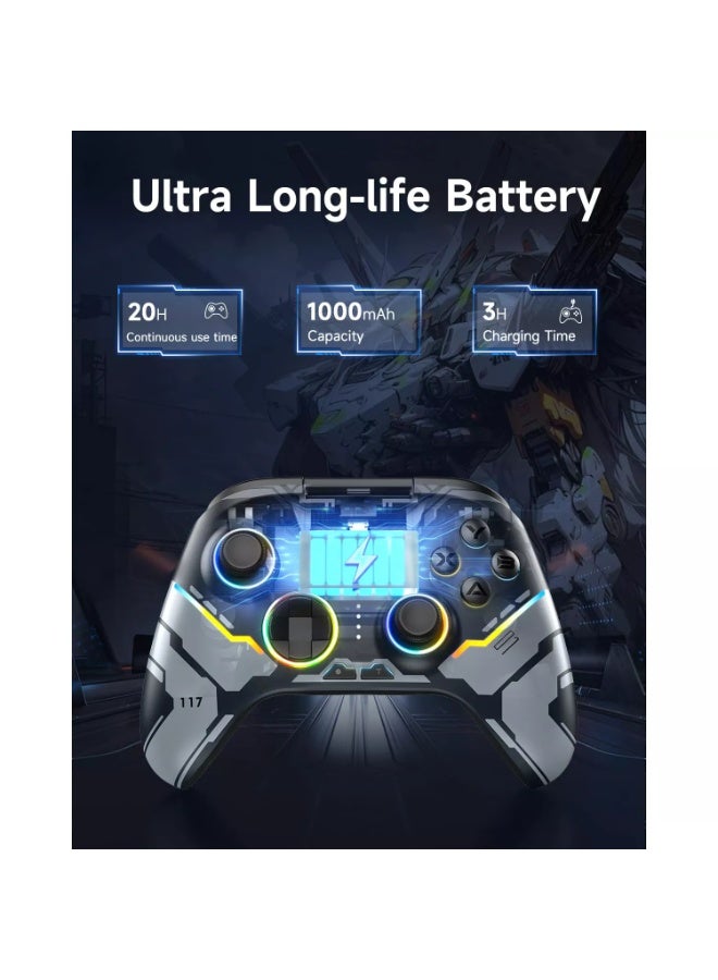 إيزي إس إم إكس وحدة تحكم لاسلكية X15 بتقنية بلوتوث مزودة بعصا تحكم هول/محفزات هول/إضاءة RGB - لا يوجد انحراف للعصا، ولا منطقة ميتة - تعمل مع أجهزة الكمبيوتر التي تعمل بنظام ويندوز، وأجهزة أندرويد، وستيم، وسويتش - Image 4