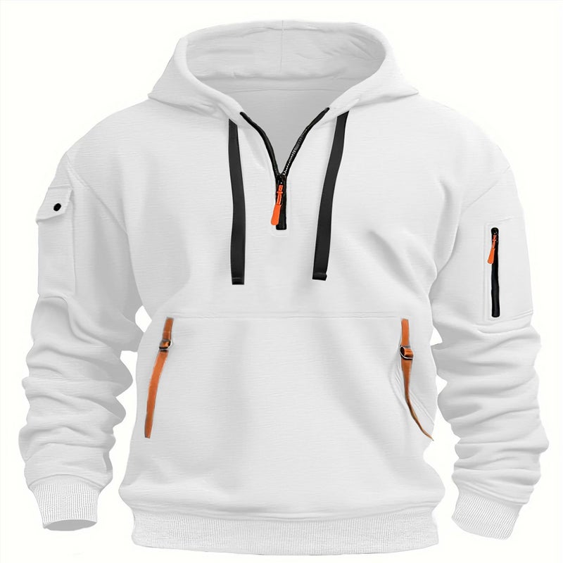 European size mens sweater hoodie zipper pullover mens casual coat cross-border for Temu shein Camel - Image 3