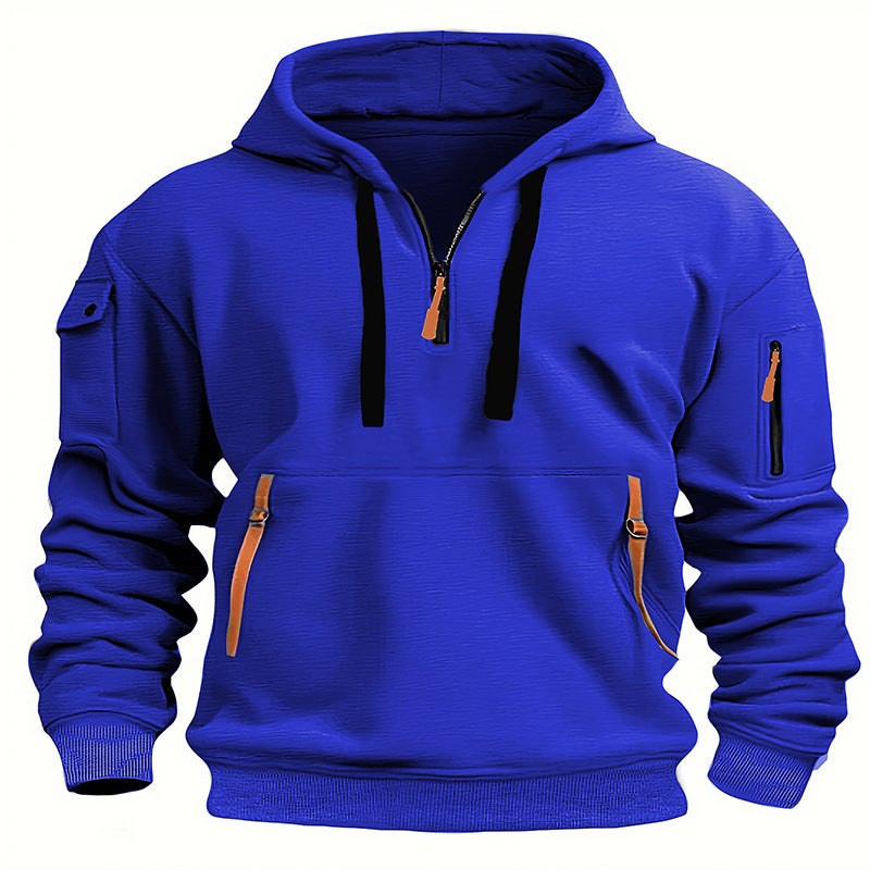 European size mens sweater hoodie zipper pullover mens casual coat cross-border for Temu shein Camel - Image 4