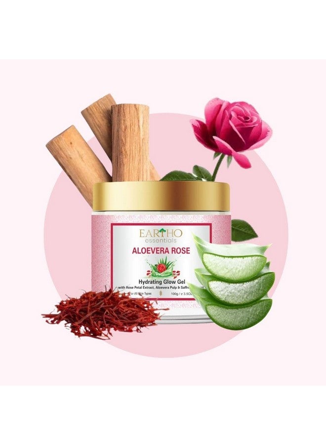 EARTHO essentials جل الترطيب المتألق من إيرثو إيسينشالز بالصبار وبتلات الورد مع مستخلص بتلات الورد، لب الصبار ومستخلص الزعفران 100 جرام وحزمة فيتامين سي 50 جرام - Image 5