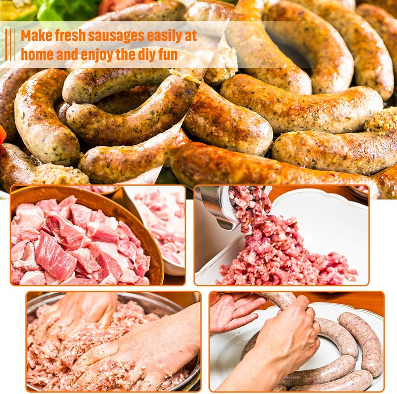 Mudder Sausage Stuffer Manual Maker Plastic Meat Filler Funnel Tubes Filling Tool for Hand Operated Food Grinder for Holiday Christmas Household Use - Image 4