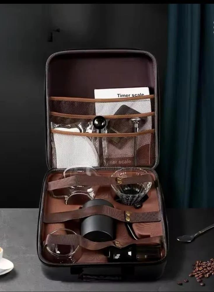 Denx DX2573 Premium 12‑Piece Coffee Kit – Borosilicate Glass, Travel Case - Image 4