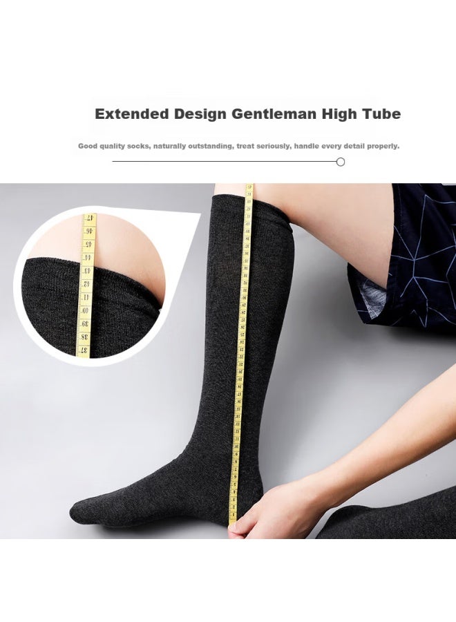 LANG SHA Langsha Men's Long Tube Socks Winter Men's Socks Pure Cotton Black And White Spring And Summer High Tube Cotton Socks - Image 3