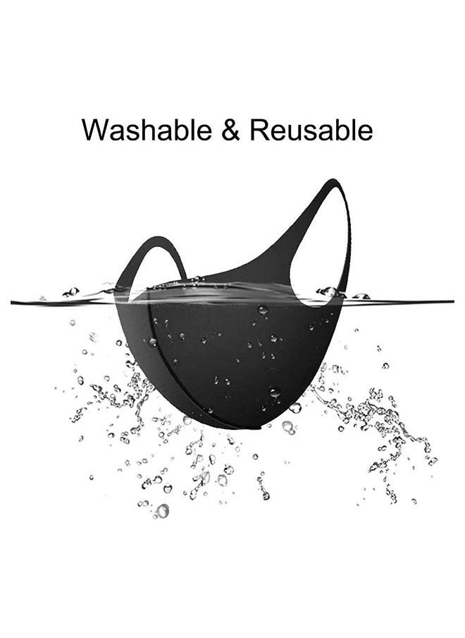yongsheng (Pack Of 3) Washable And Reusable Space Cotton Dust Black Face Mask For Adults  Fashion Cloth Fabric Face Protection, Unisex Earloop Black Dust Reusable Washable  - Image 2