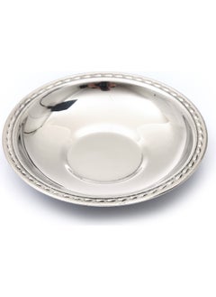 Bay Dursan Mr. Dursan BAYDURSAN STAINLESS STEEL TEA PLATE, METAL BRIGHT TEA PLATE WITH DROP PATTERN LUXURY  - Image 2