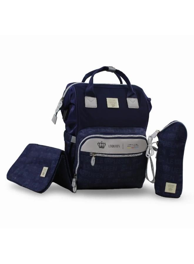 LeQueen Diamond 7th Special Edition Soft Waterproof Diaper Bag - Navy Blue - Image 1