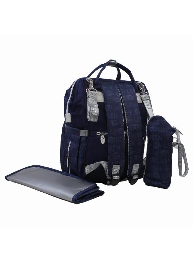 LeQueen Diamond 7th Special Edition Soft Waterproof Diaper Bag - Navy Blue - Image 3