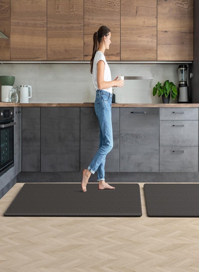 Mattitude Kitchen Mat 2PCS Kitchen Rugs Cushioned Anti-Fatigue Rug Waterproof Standing Desk Mat Kitchen Mats for Floor Kitchen Rug Set for Kitchen, Sink, Office 17.3"×30"+17.3"×47" Dark Grey - Image 5