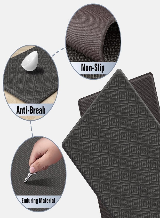 Mattitude Kitchen Mat 2PCS Kitchen Rugs Cushioned Anti-Fatigue Rug Waterproof Standing Desk Mat Kitchen Mats for Floor Kitchen Rug Set for Kitchen, Sink, Office 17.3"×30"+17.3"×47" Dark Grey - Image 4