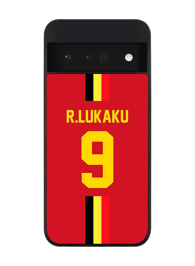 Stylizedd Rugged Black edge case for Google Pixel 6 Pro 5G Slim fit Soft Case Flexible Rubber Edges Anti Drop TPU Gel Thin Cover - Football Team - Belgium Player Name - R.Lukaku - Image 1