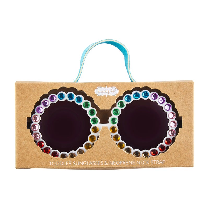 mud pie Mud Pie Cat Eye Toddler Girl Sunglasses Strap Set White