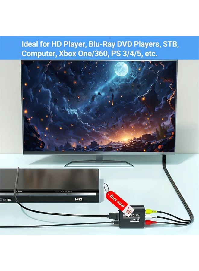 HD To RCA AV Converter 1080P HD Video PAL NTSC USB Powered For Home Theater Gaming - Image 4