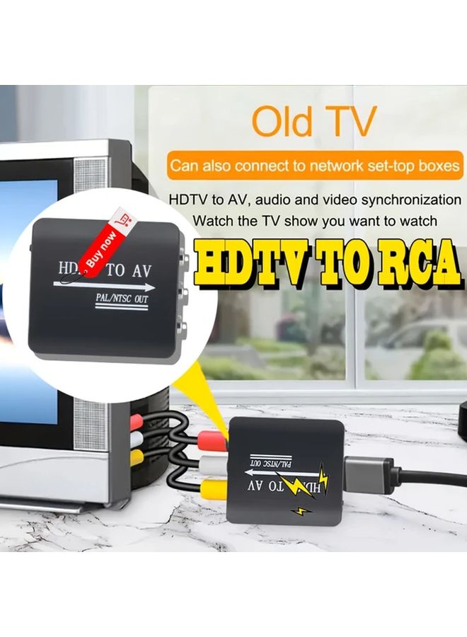 HD To RCA AV Converter 1080P HD Video PAL NTSC USB Powered For Home Theater Gaming - Image 2