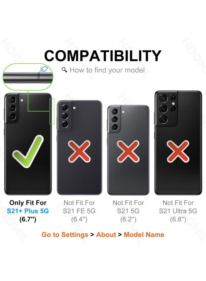 HOOMIL for Samsung Galaxy S21+ Plus Case Clear [Anti-Yellowing] Anti-Scratch Transparent Hard Back and Soft Edge [Military Grade Drop Protection] Shockproof Phone Cover - Crystal Clear - Image 2