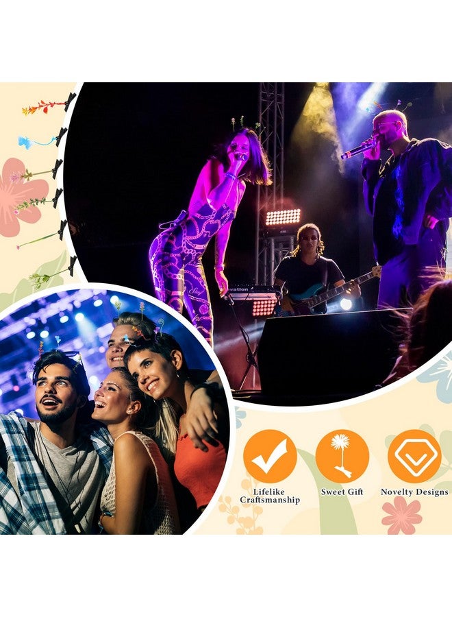 Luinabio 30 Pcs Bean Sprout Hair Clips Rave Mixed Style Plant Hairpins Hair Accessories for Party Irish(Flower Style) - Image 5