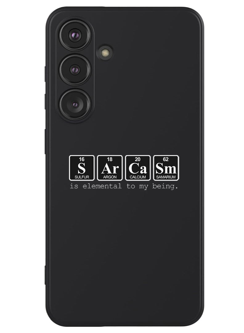 Theodor Protective Slim Fit Case Liquid Silicone Cover with Full Body Protection Anti-Scratch Shockproof Case For Samsung Galaxy S24 Plus (Black) - Sarcasm - Image 1