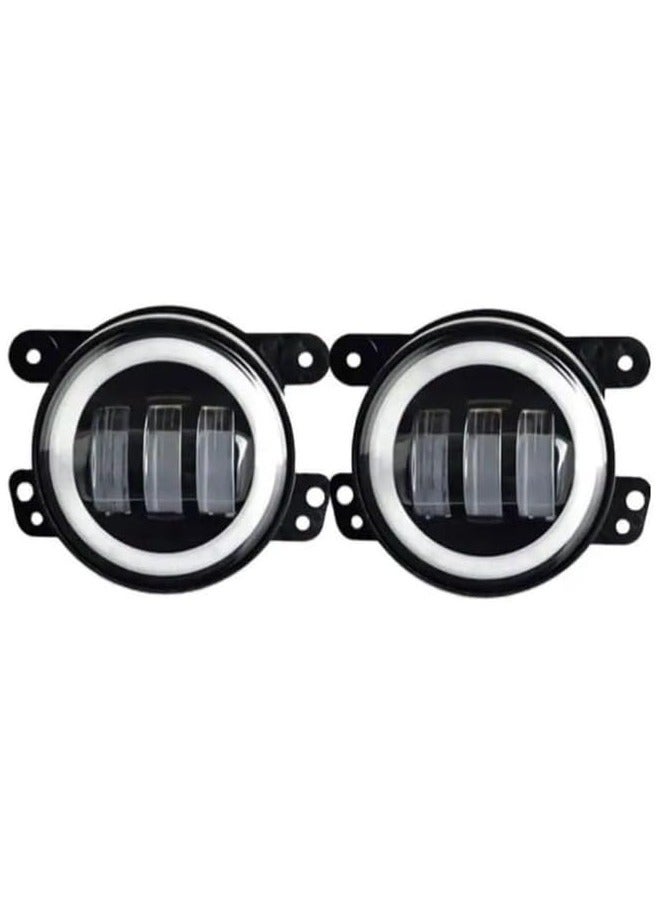 Generic LED Fog Lights with Halo Ring, 10.16 cm Round, Compatible with Jeep Wrangler, Pair - Image 5