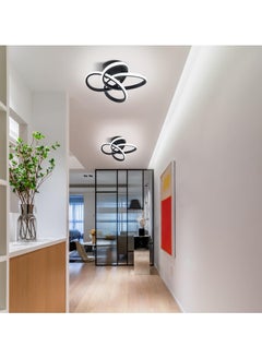 Ganeed Hallway Light,Black Flush Mount Chandelier,LED Ceiling Lights Kitchen Led Light Fixtures for Foyer Bedroom Garage Bathroom Balcony Corridor Entryway Stair Aisle Ceiling Lamp,6000K  - Image 2