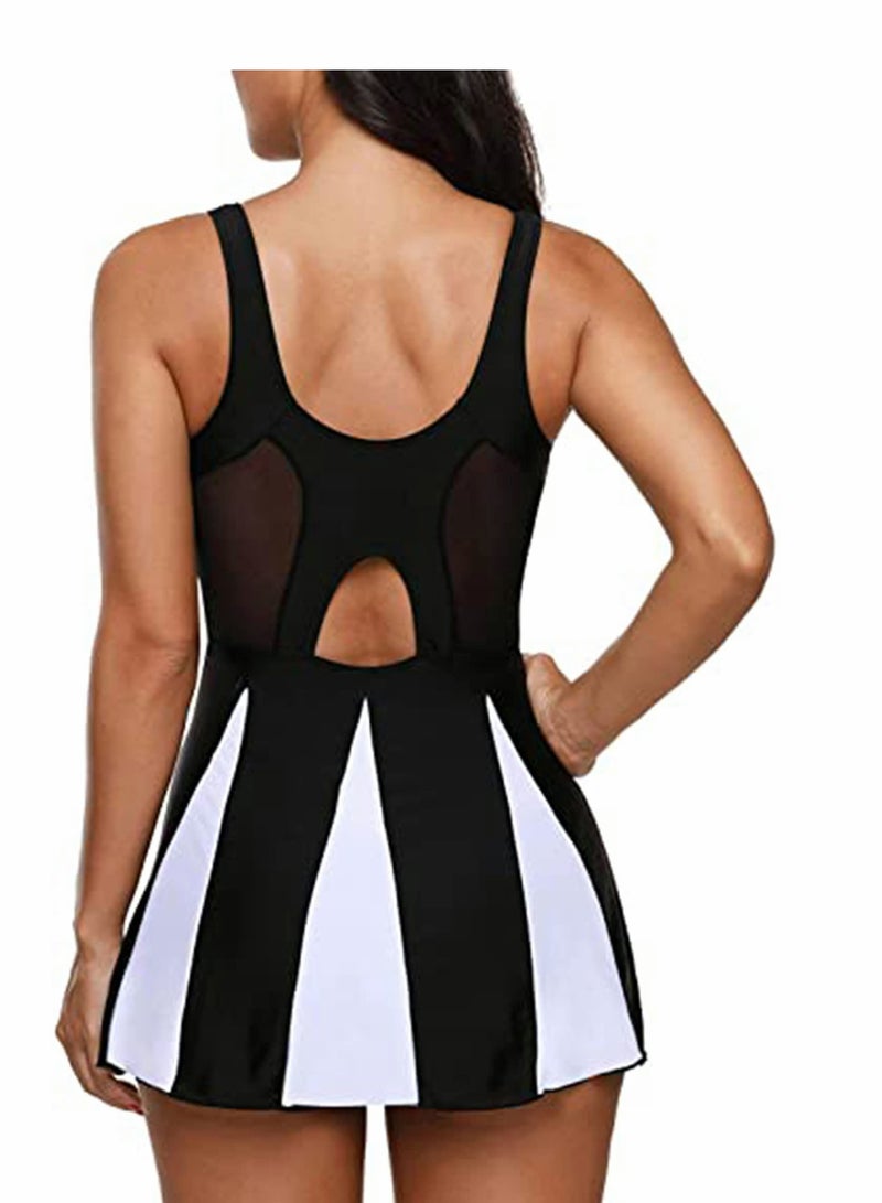 KASTWAVE Womens Swimsuits One Piece Swimdress Tummy Control Swimsuit Plus Size Swimwear One Piece Bathing Suits Swim Dress, L - Image 4