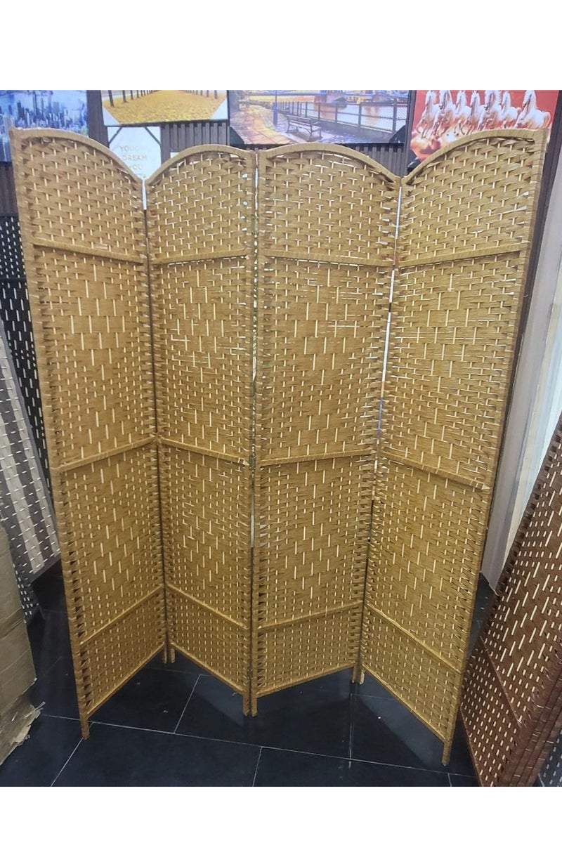 DECORHILLS Room Divider 4 Panel Room Partition, Foldable Freestanding Room Dividers, 6 FT Tall and Extra Wide Double-Hinged Decorative Separation Wall Divider - Image 1
