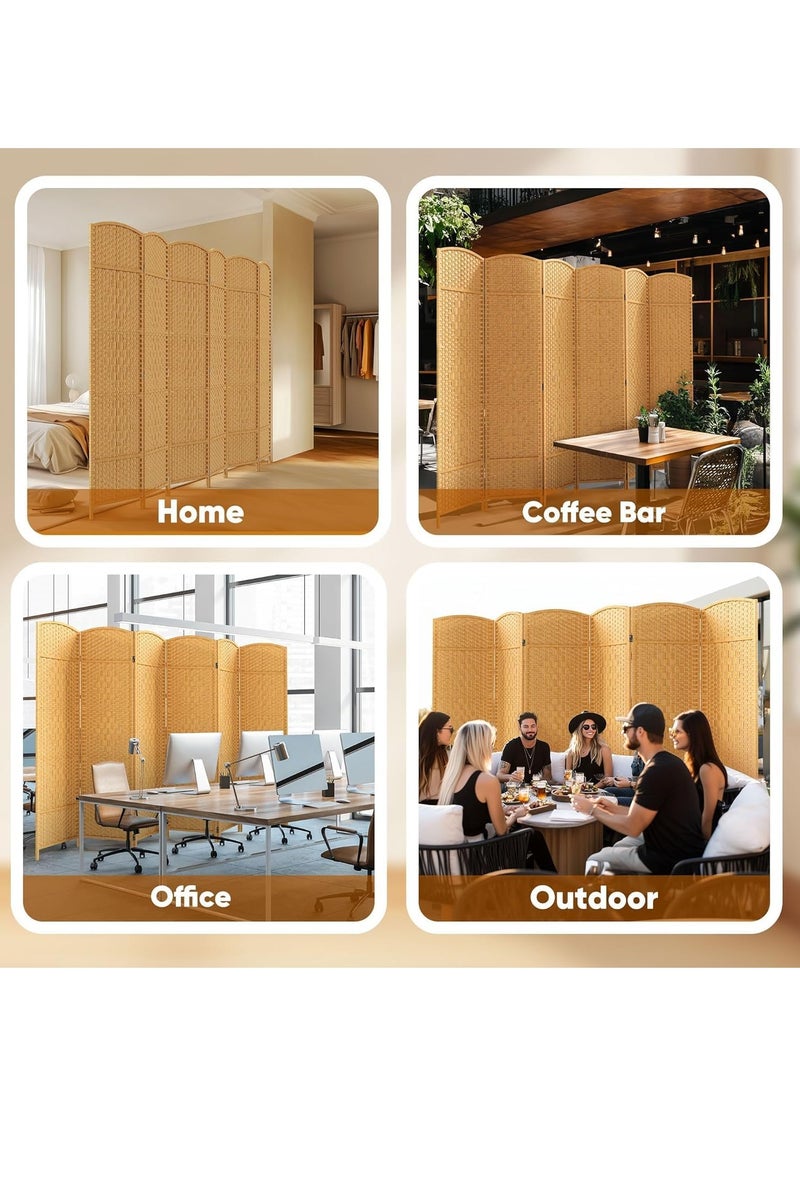 DECORHILLS Room Divider 4 Panel Room Partition, Foldable Freestanding Room Dividers, 6 FT Tall and Extra Wide Double-Hinged Decorative Separation Wall Divider - Image 3