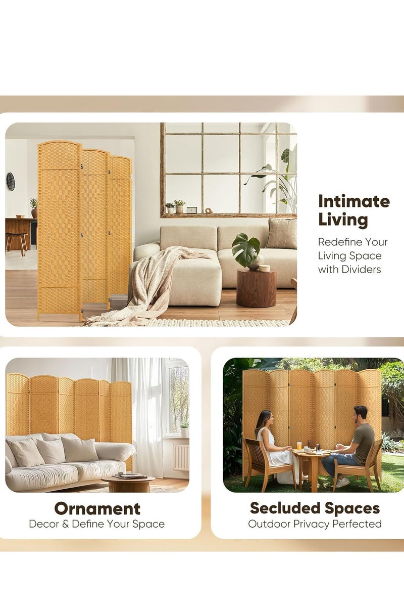 DECORHILLS Room Divider 4 Panel Room Partition, Foldable Freestanding Room Dividers, 6 FT Tall and Extra Wide Double-Hinged Decorative Separation Wall Divider - Image 5
